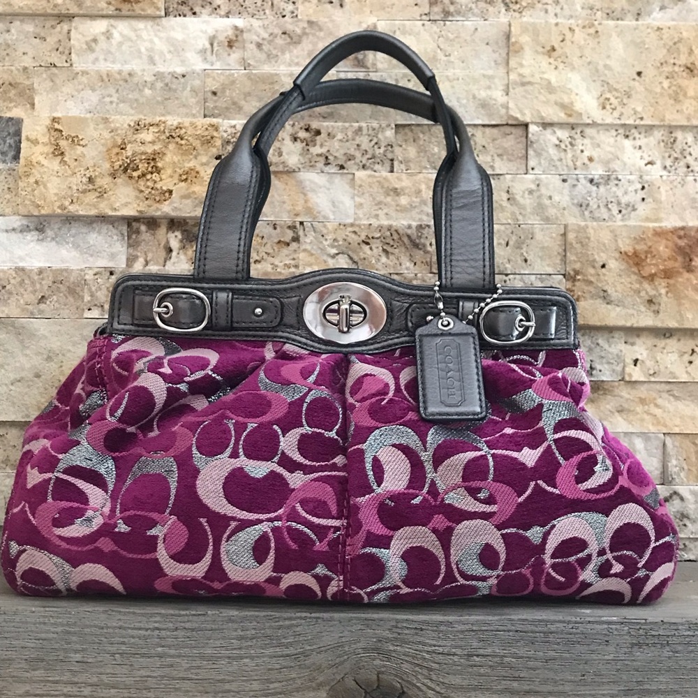 Coach Ltd Edition Signature Optic Pink Satchel